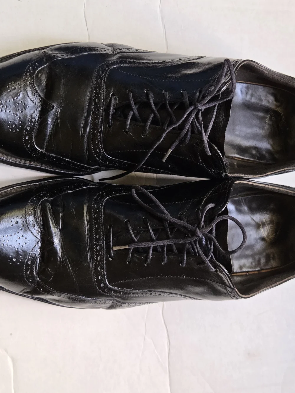 Classic Black Leather Wingtip Derby Shoes